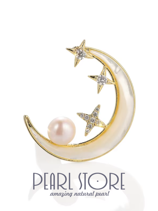 Брошь Moonlight Symphony с перламутром и жемчугом