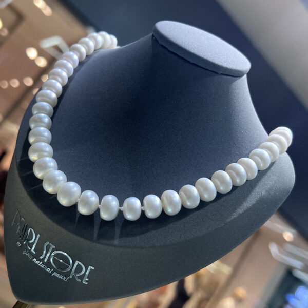 Ожерелье White Charming из белого натурального жемчуга формы Button золото Vermeil