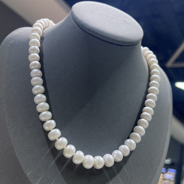 Ожерелье White Charming из белого натурального жемчуга формы Button золото Vermeil