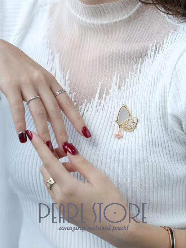 Брошь Silken Flight с перламутром и жемчугом