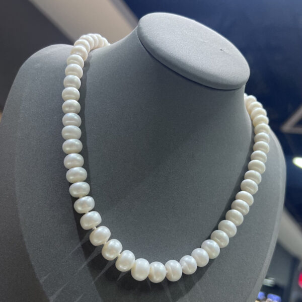 Ожерелье White Charming из белого натурального жемчуга формы Button золото Vermeil