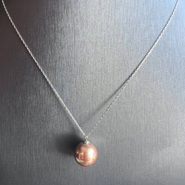 Регулируемое ожерелье Solo со съемным подвесом Champagne Gold Shell Pearl 12 мм
