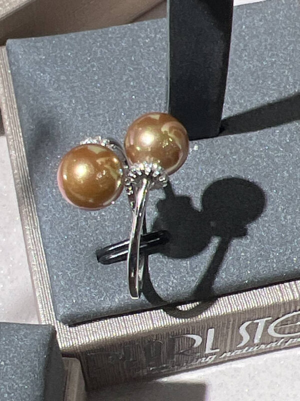 Кольцо Pearl Bells с золотым shell Pearl 8 мм