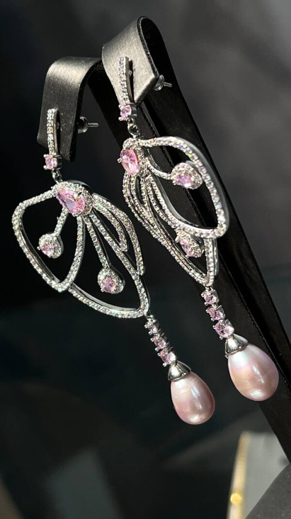 Серьги Pink Butterfly с лавандовыми жемчужинами