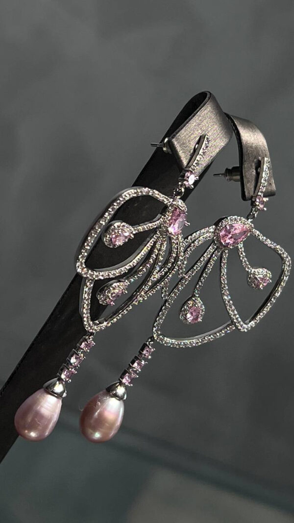 Серьги Pink Butterfly с лавандовыми жемчужинами