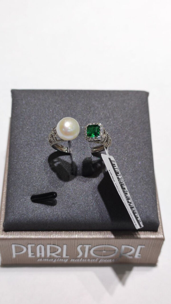 Изящное кольцо Pearl Horn с полусферической жемчужиной