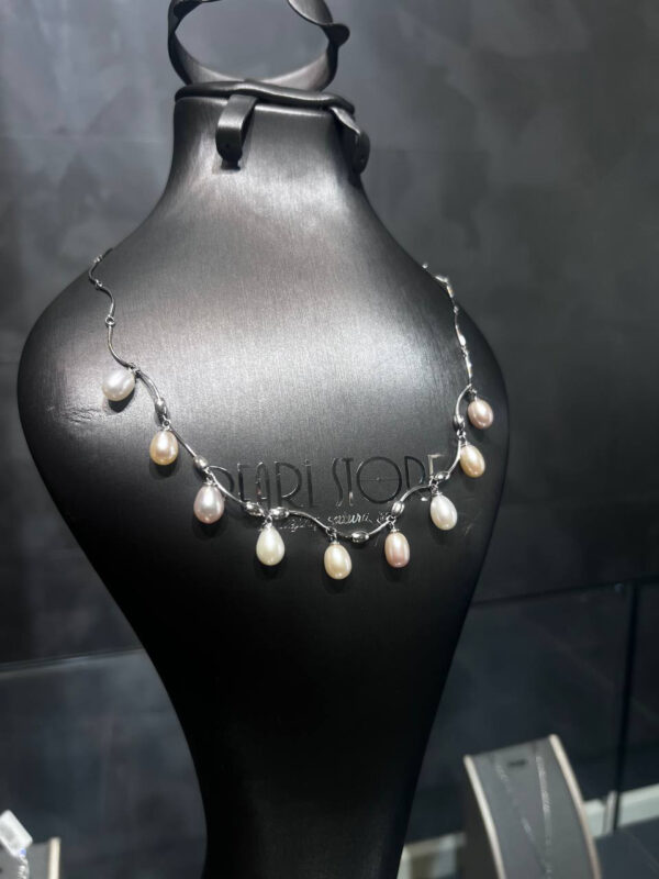 Колье Pearl Rain с лавандовыми и белыми жемчужинами