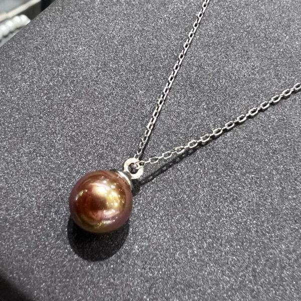 Регулируемое ожерелье Solo со съемным подвесом Champagne Gold Shell Pearl 8мм