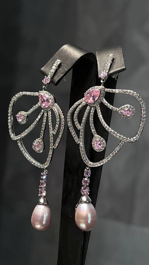 Серьги Pink Butterfly с лавандовыми жемчужинами