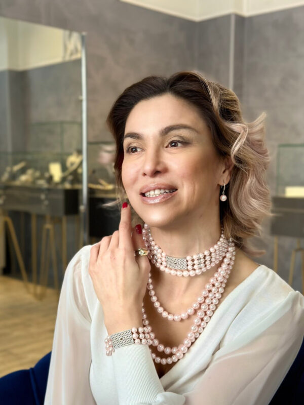 Парюра Rose Pearl - чокер, парные браслеты, роуп-ожерелье и серьги