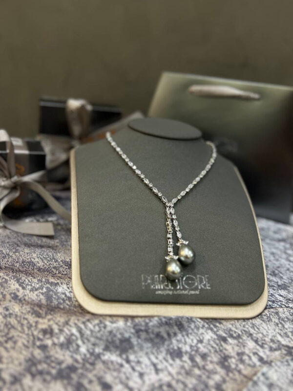 Колье Lasso с серебристым южноморским Shell Pearl