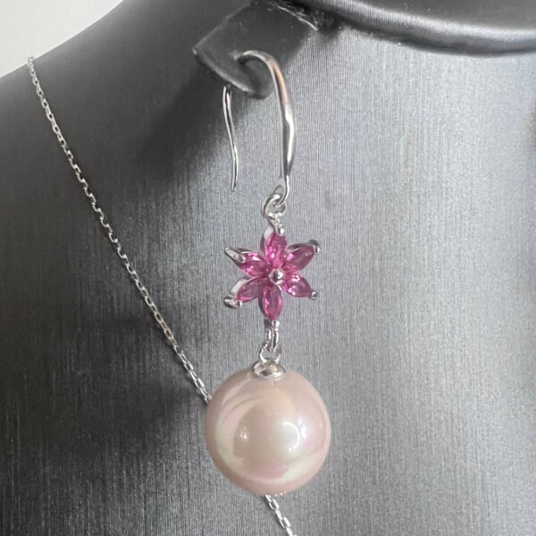 Серьги Pearl Germini с бледно розовыми Shell Pearl