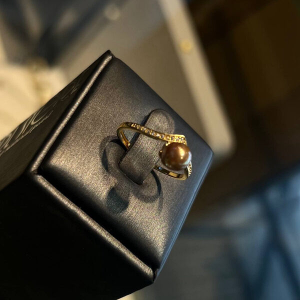 Кольцо Noire серии Bauhaus Champagne Gold