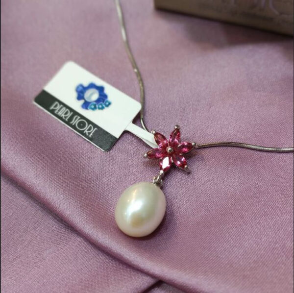 Подвеска Pearl Germini с белым каплевидным жемчугом