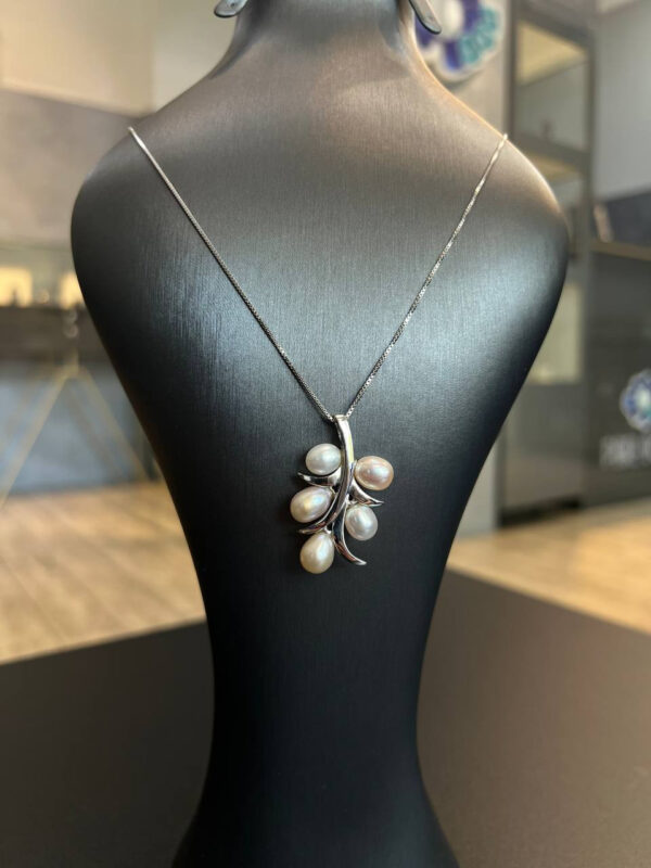 Серебряный подвес Pearl Berries с белыми и лавандовыми жемчужинами