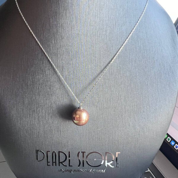 Регулируемое ожерелье Solo со съемным подвесом Champagne Gold Shell Pearl 12 мм