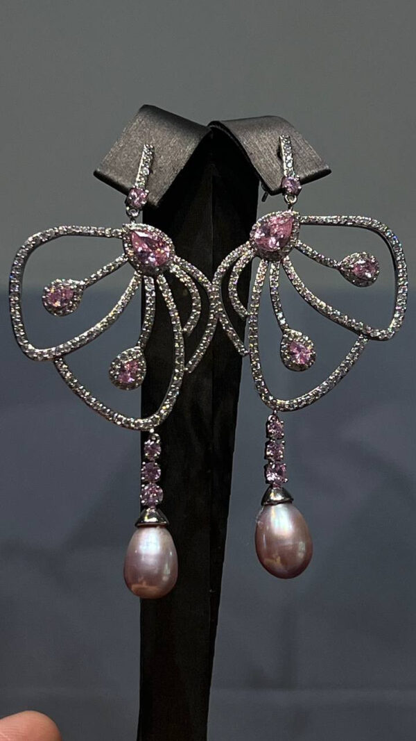 Серьги Pink Butterfly с лавандовыми жемчужинами