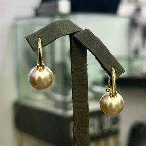 Классические серьги с золотым Shell Pearl - золото Vermeil